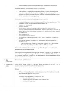 Hong Kong tax notes on depreciation, capital expenditure, and share transfers.