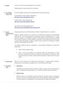List of tax topics including losses, tax treaties, and tax return filing.