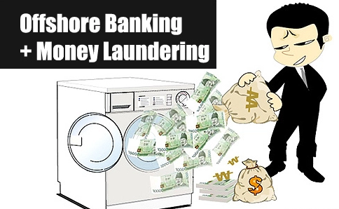 Cartoon man in suit with money bags next to washing machine spewing Korean Won bills.