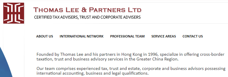 Thomas Lee & Partners Ltd logo and navigation menu.