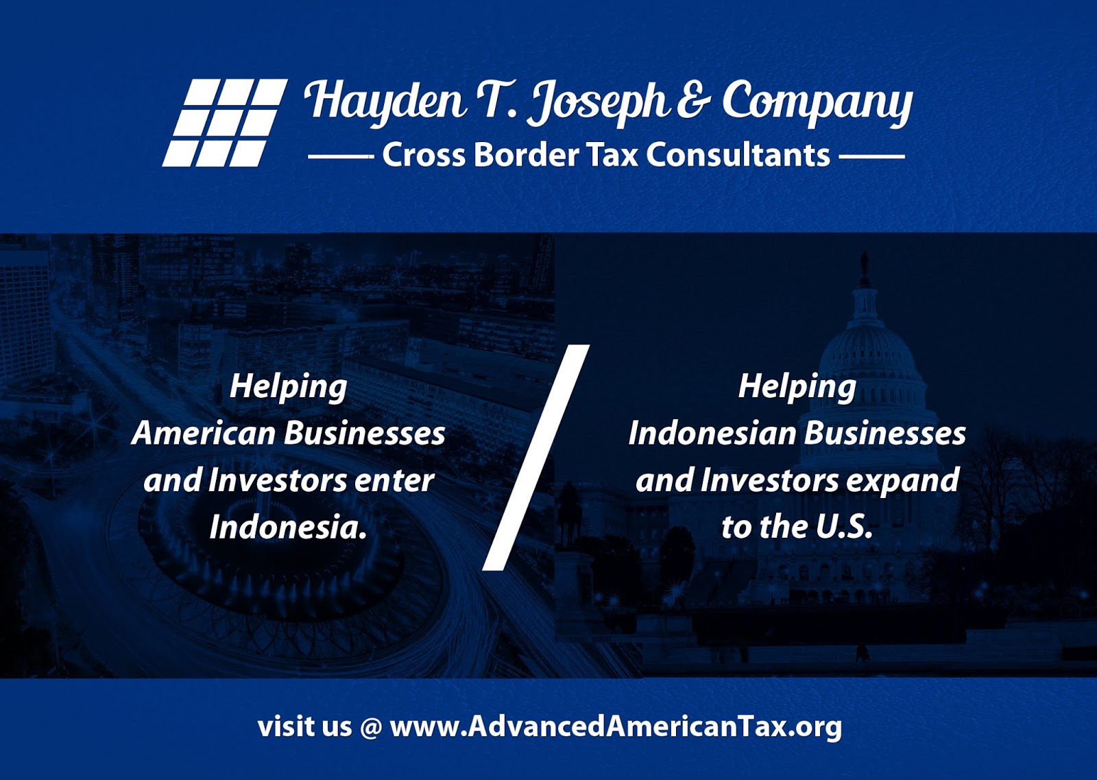 Hayden T. Joseph & Company, Cross Border Tax Consultants, helping businesses expand between Indonesia and the U.S.