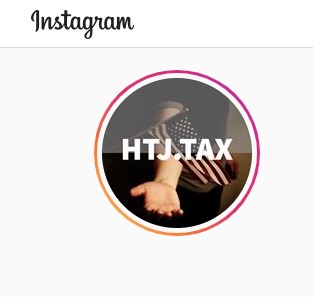 Instagram logo with HTJ.TAX profile picture.