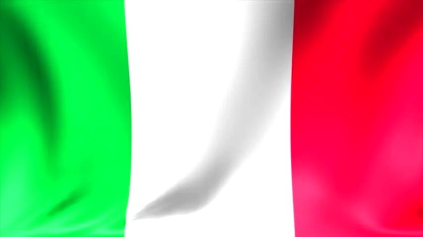 Close-up of the Italian flag with vertical stripes of green, white, and red.
