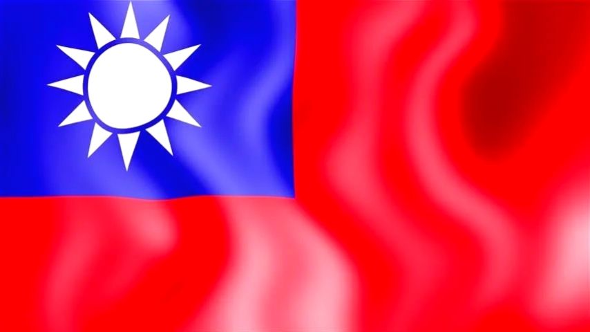 Flag of Taiwan with a blue canton and a white sun, and a red field.