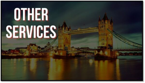 Tower Bridge at night with text overlay OTHER SERVICES