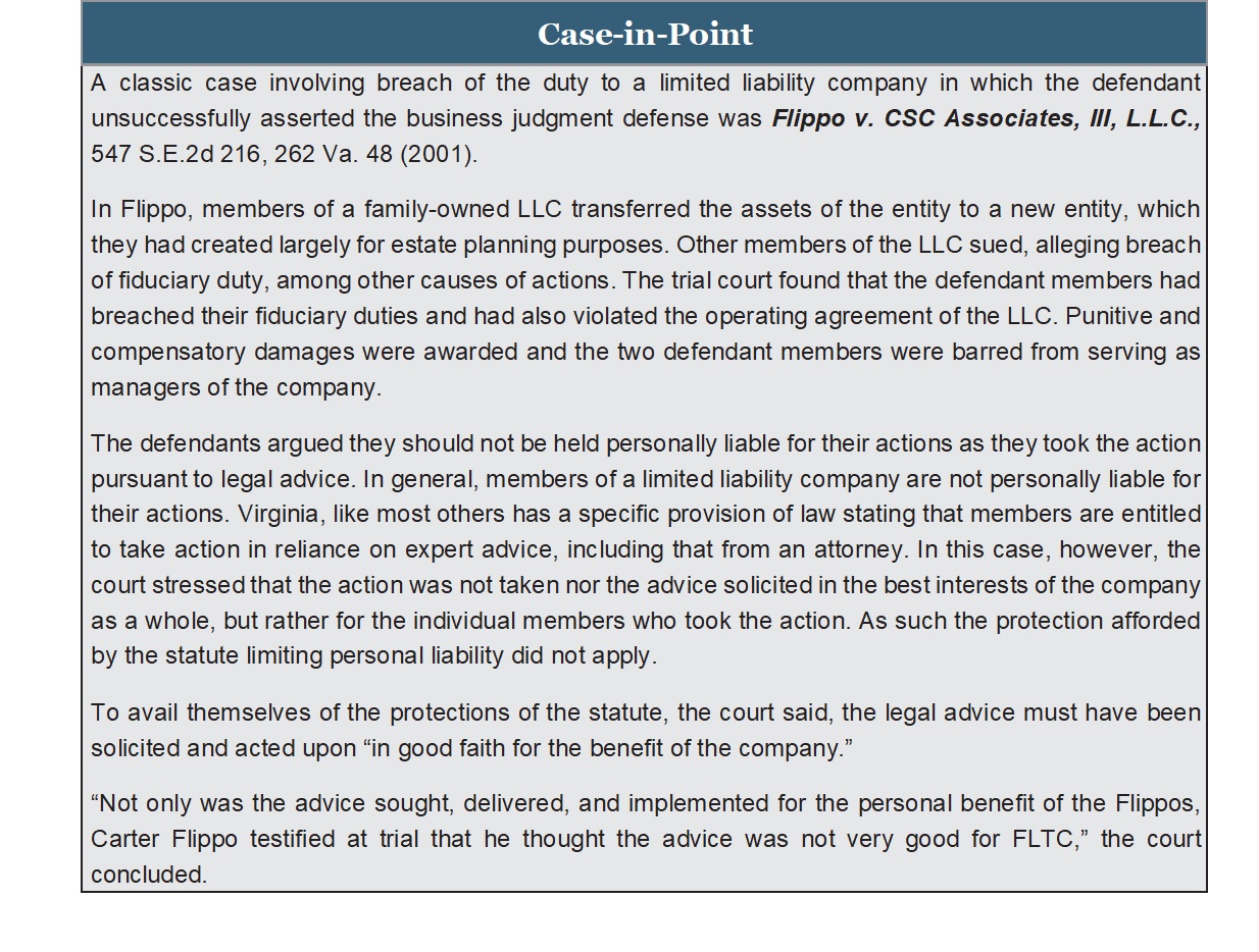 Screenshot of a legal case summary titled Case-in-Point.