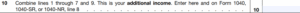 Screenshot of US tax form Schedule 1, line 10, for additional income.